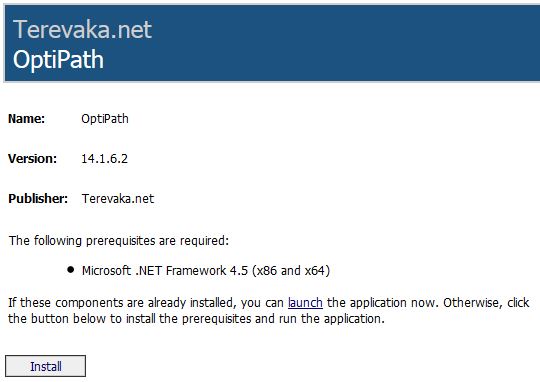 Web installation page