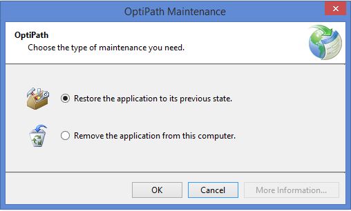 Windows uninstall dialog